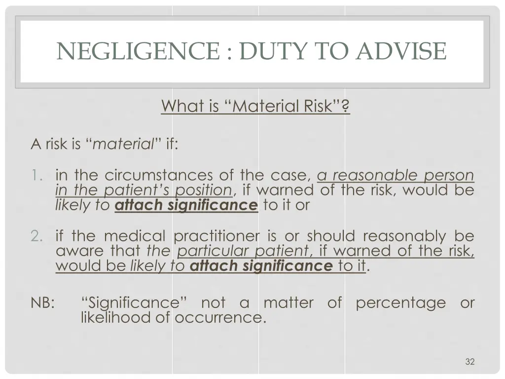 negligence duty to advise 2