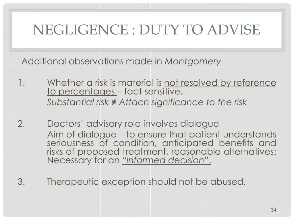 negligence duty to advise 4