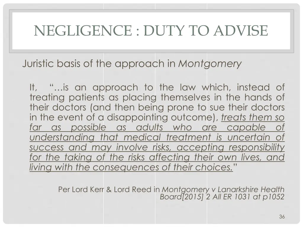 negligence duty to advise 6