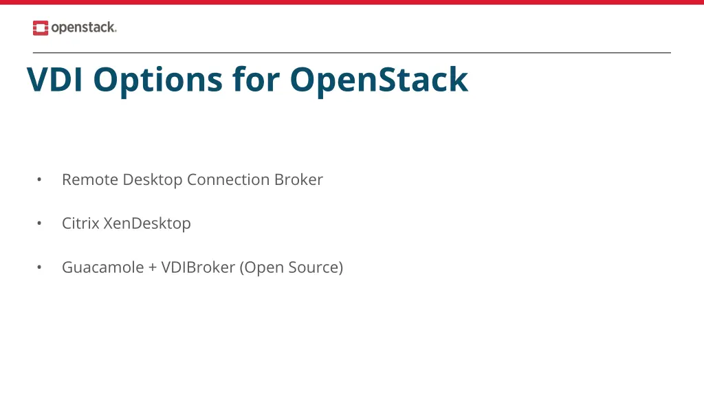 vdi options for openstack