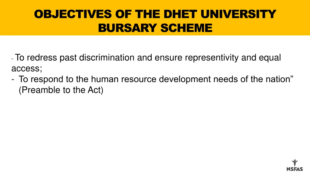 objectives of the dhet university bursary scheme