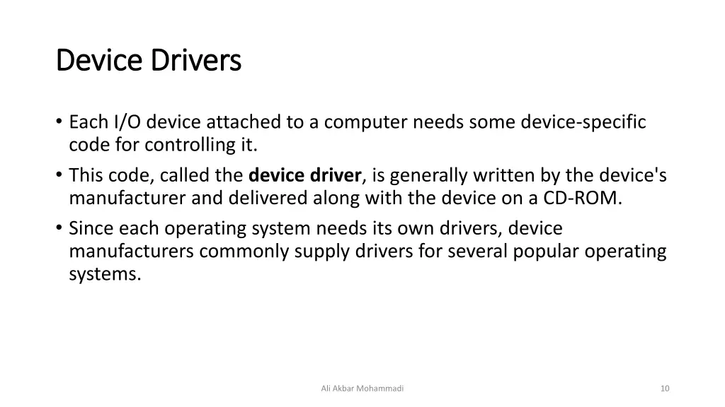 device drivers device drivers