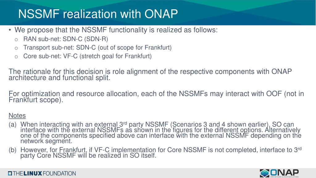 nssmf realization with onap