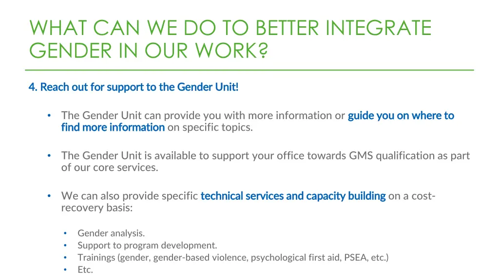 what can we do to better integrate gender 3