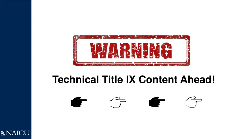 technical title ix content ahead