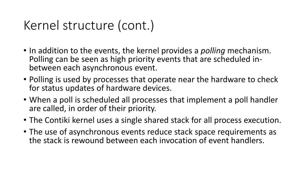 kernel structure cont