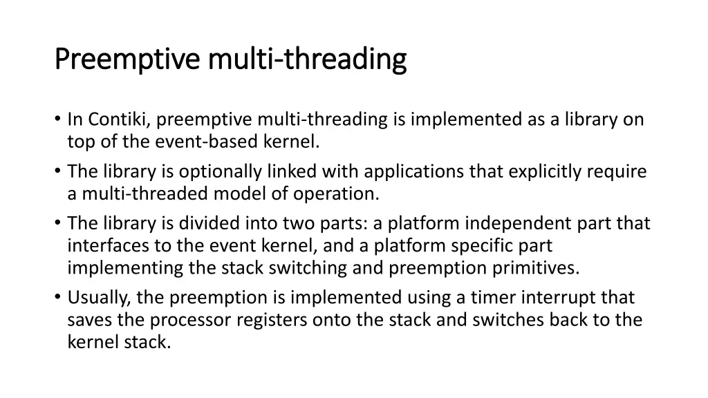 preemptive multi preemptive multi threading