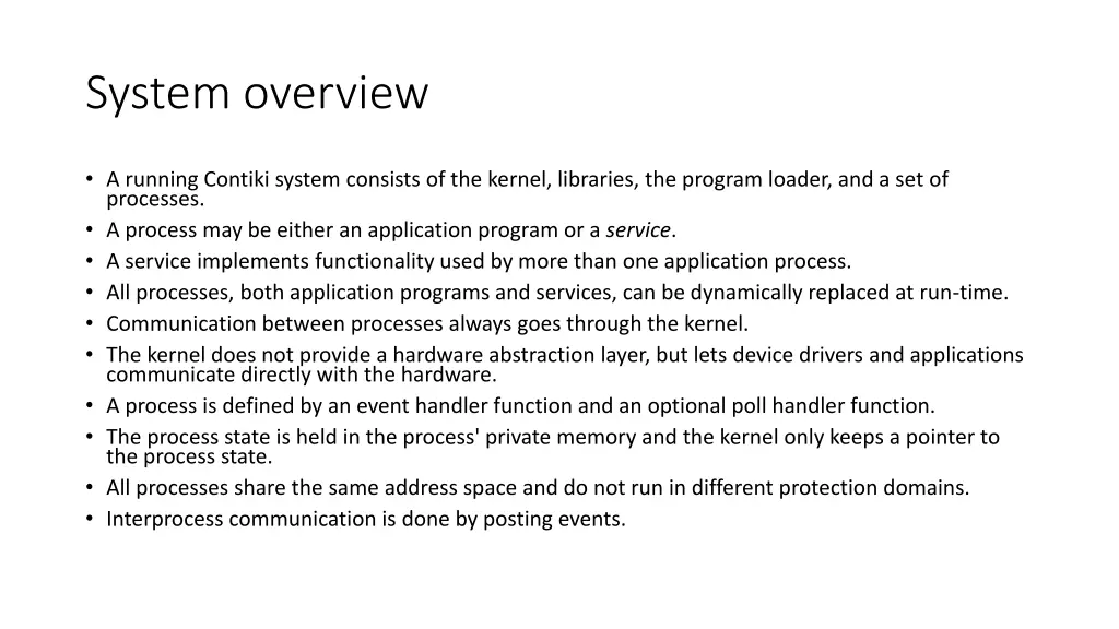 system overview