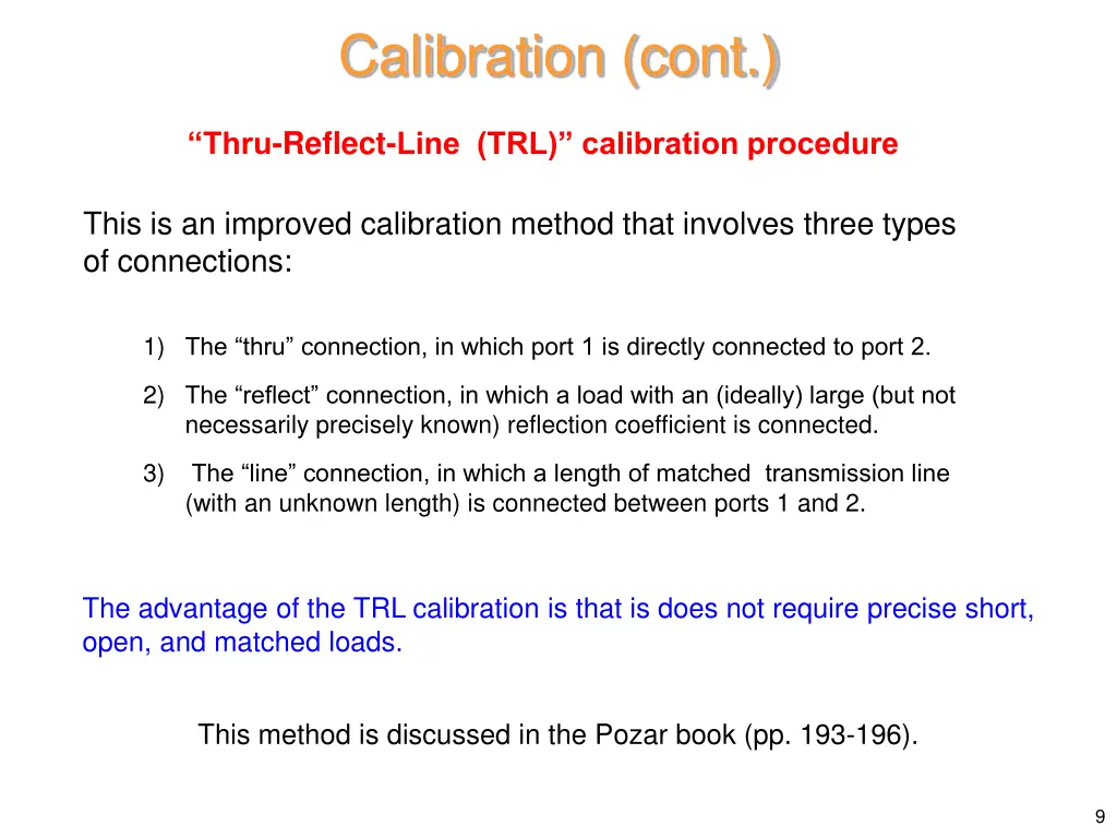 calibration cont