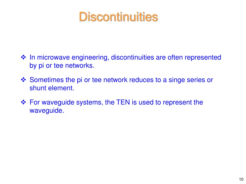 discontinuities