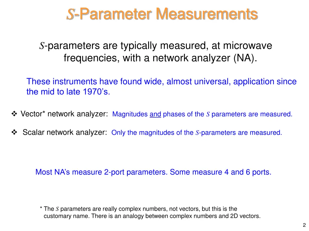 s parameter measurements