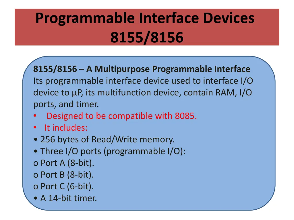 programmable interface devices 8155 8156 1