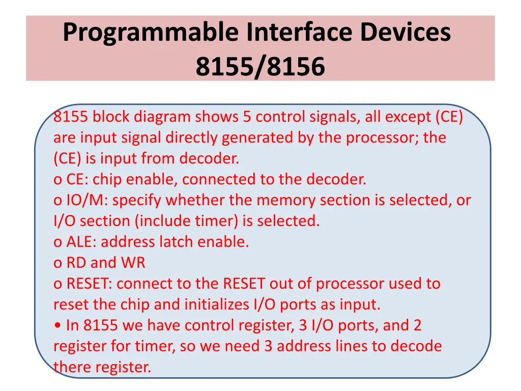 programmable interface devices 8155 8156 3