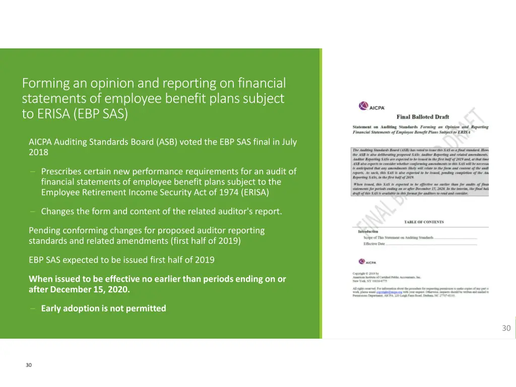 forming an opinion and reporting on financial