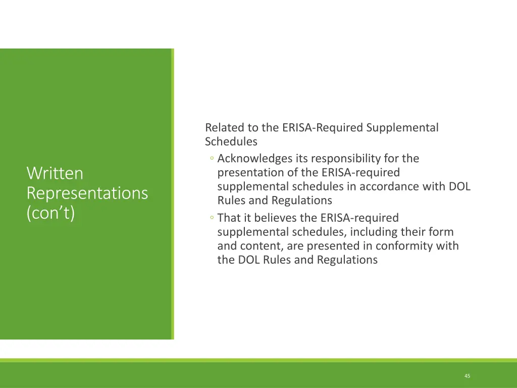 related to the erisa required supplemental