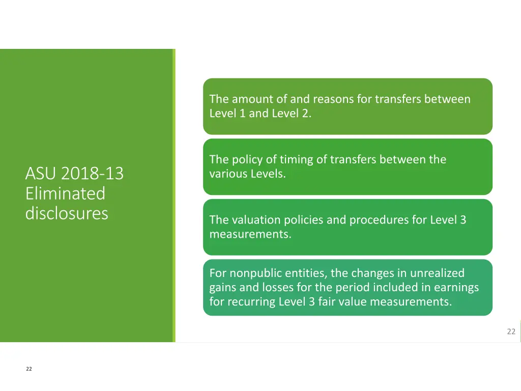 the amount of and reasons for transfers between