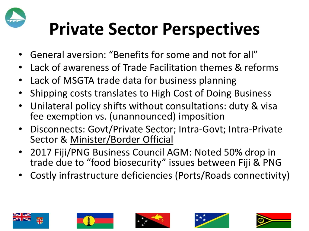 private sector perspectives