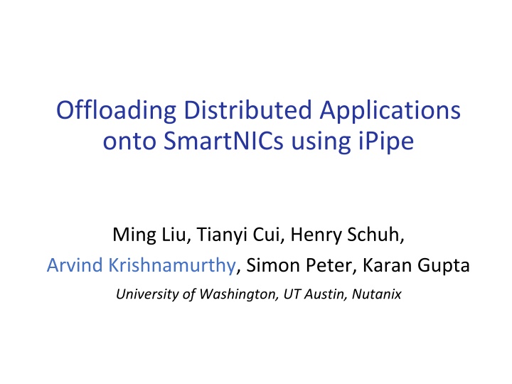 offloading distributed applications onto