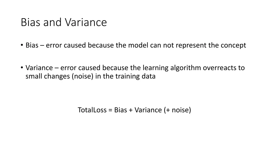 bias and variance