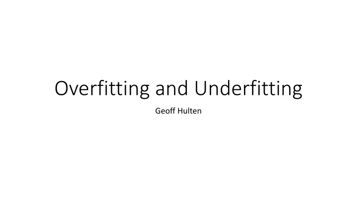 overfitting and underfitting