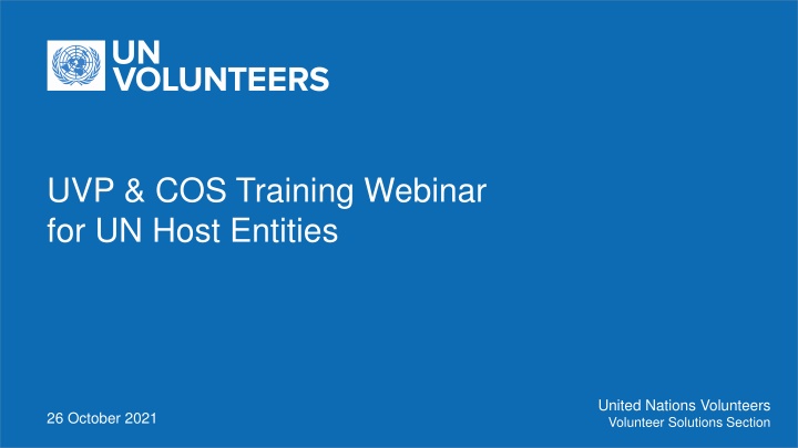 uvp cos training webinar for un host entities