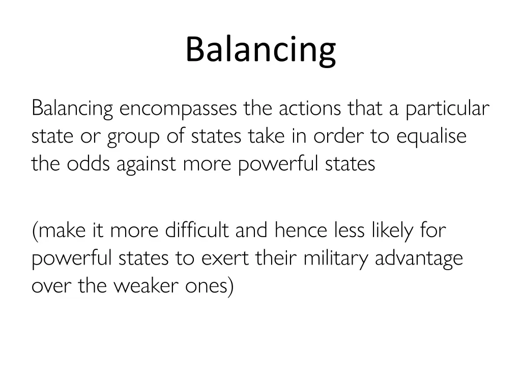 balancing