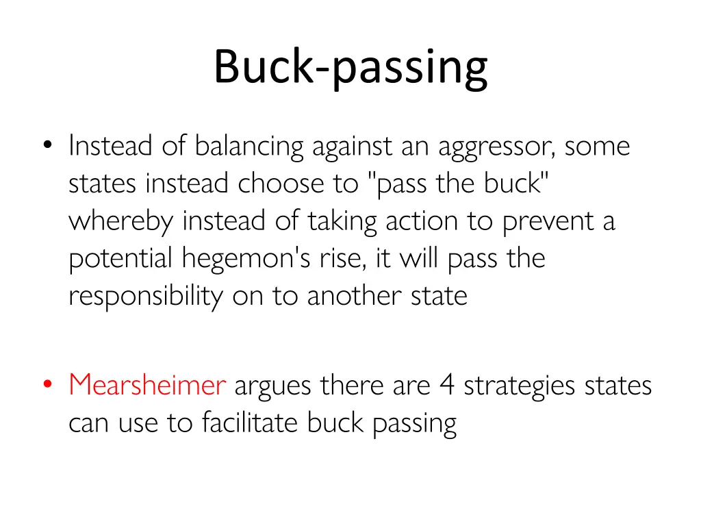 buck passing