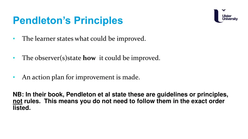 pendleton s principles 1