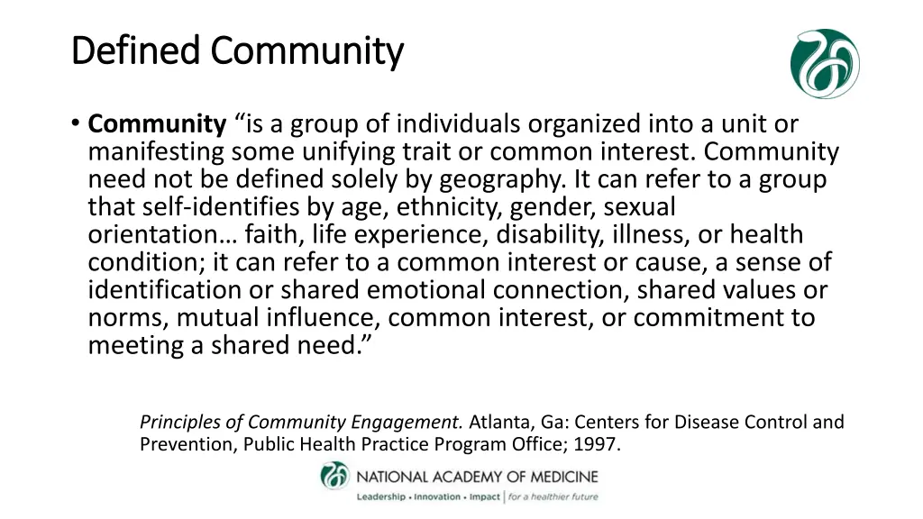 defined community defined community