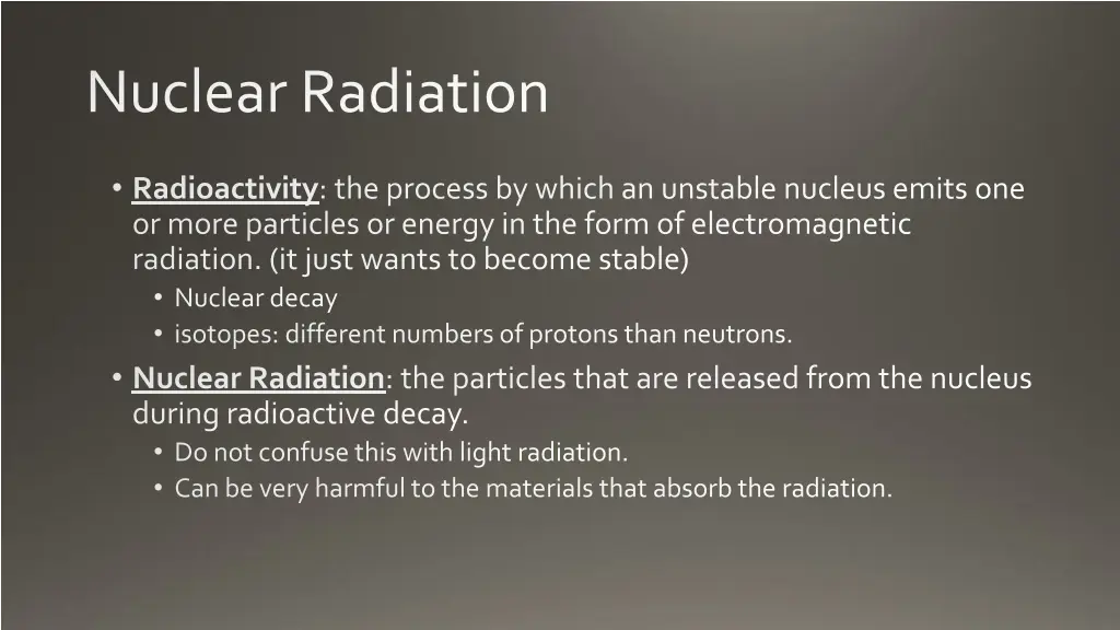 nuclear radiation