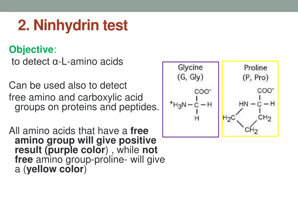 2 ninhydrin test