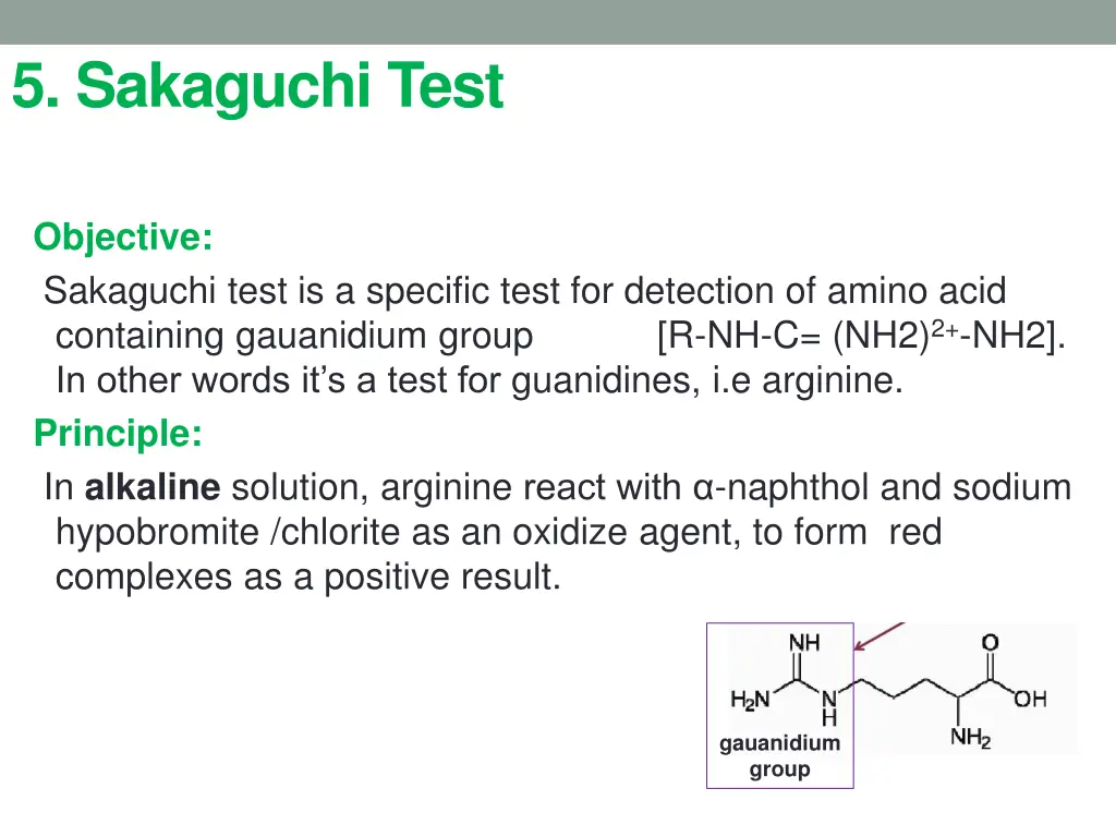 5 sakaguchi test