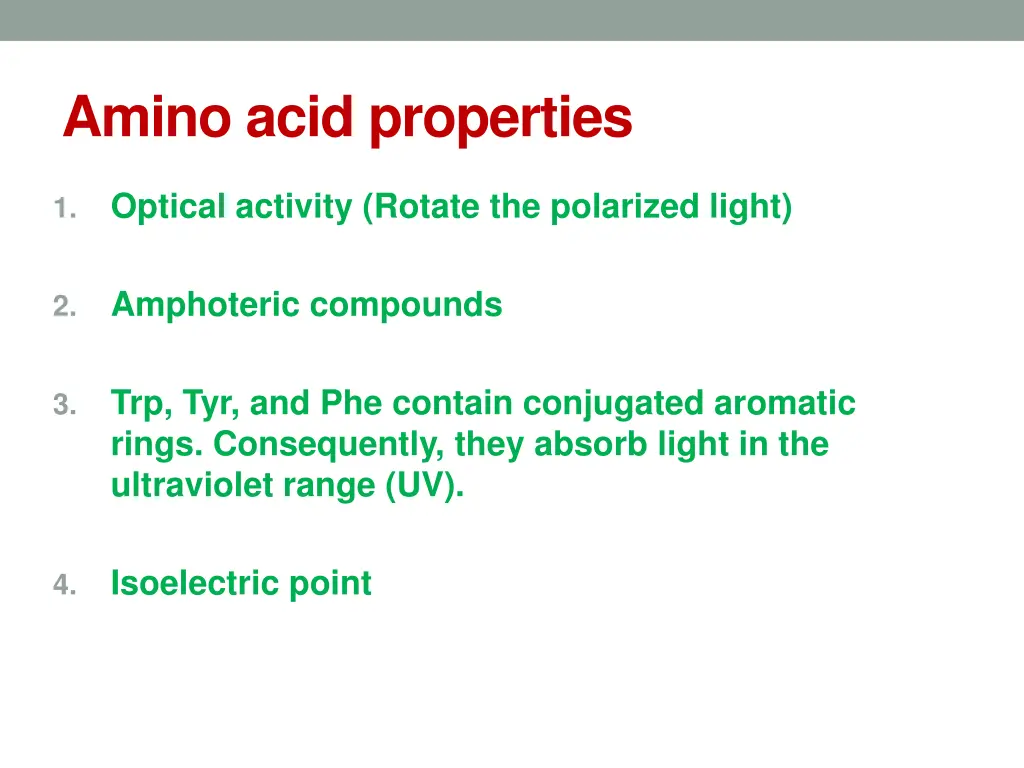 amino acid properties