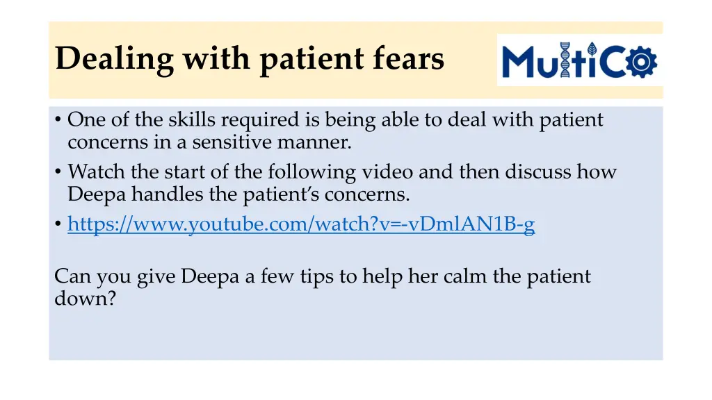 dealing with patient fears