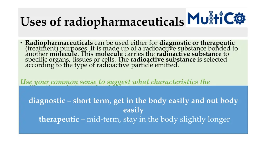 uses of radiopharmaceuticals