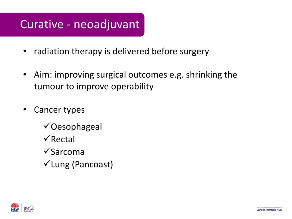 curative neoadjuvant