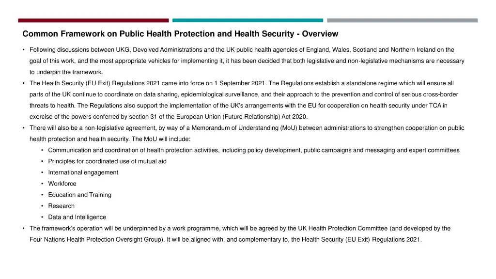 common framework on public health protection 2