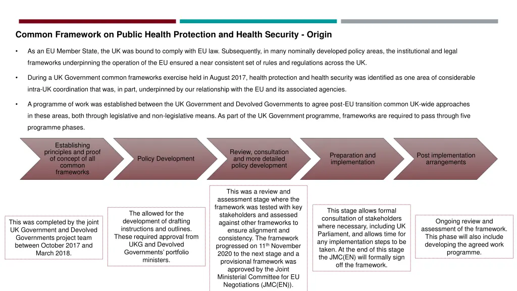 common framework on public health protection