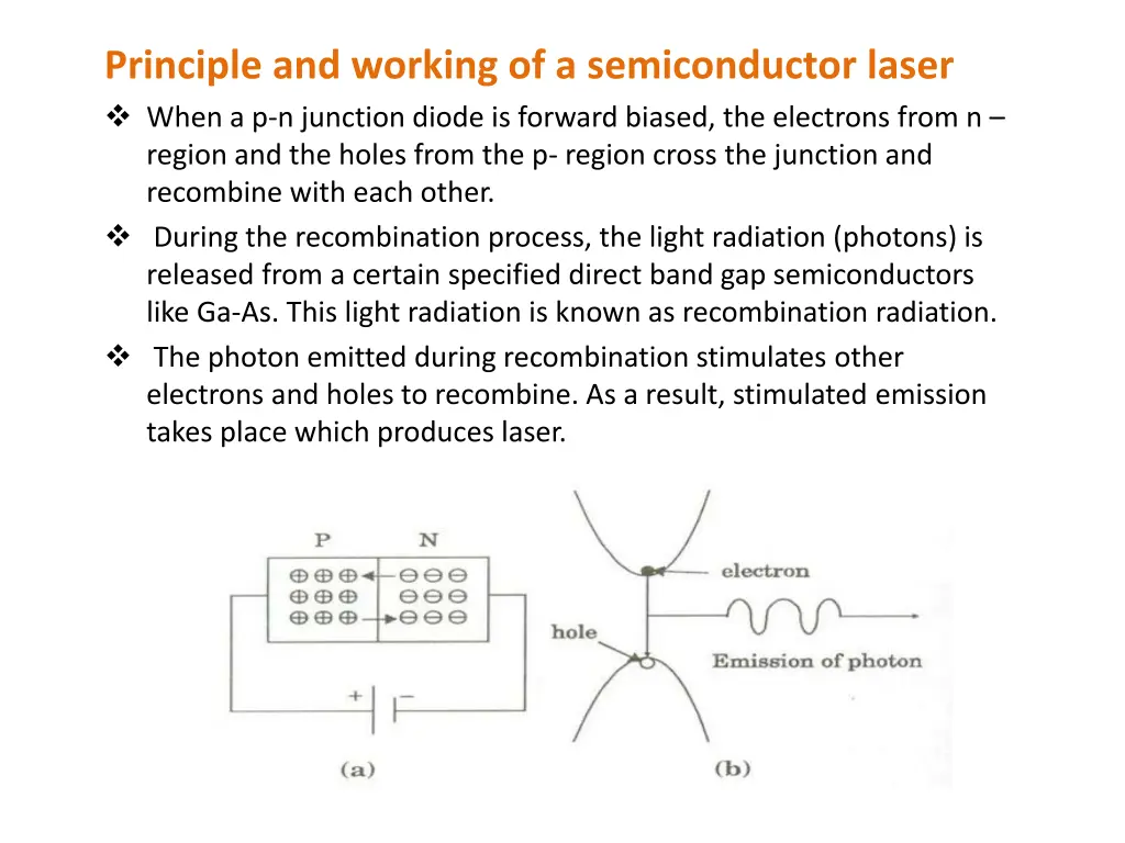 principle and working of a semiconductor laser 1