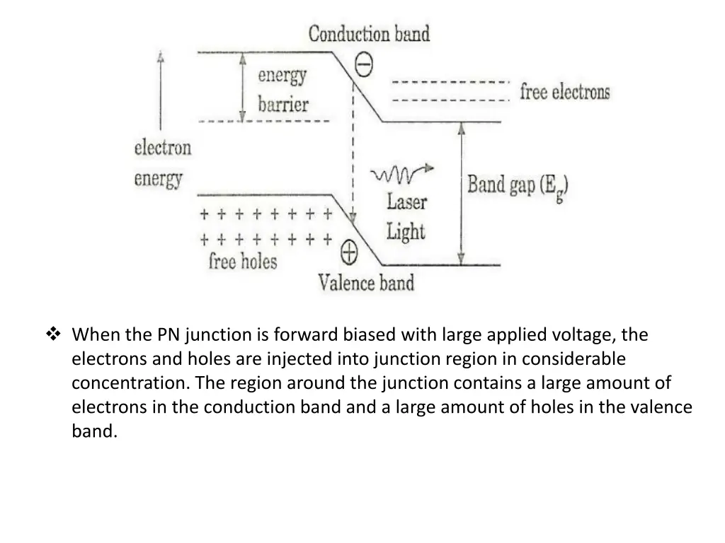 when the pn junction is forward biased with large