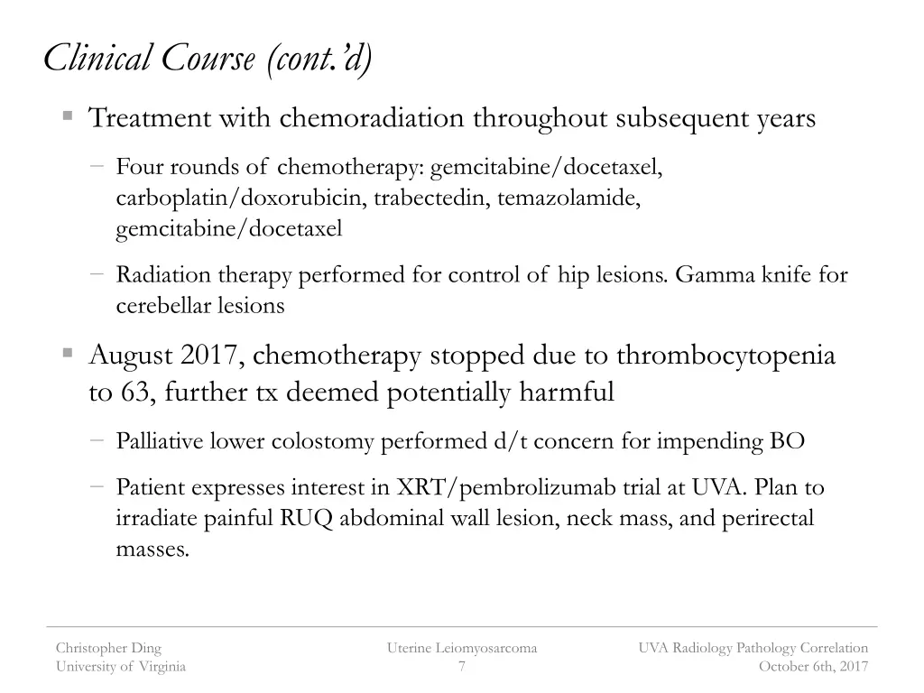 clinical course cont d 1