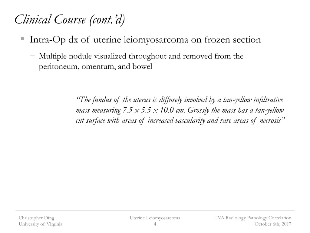 clinical course cont d