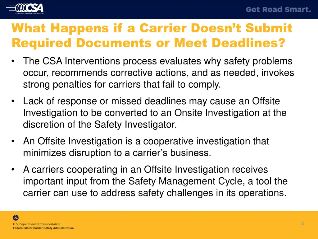 what happens if a carrier doesn t submit required