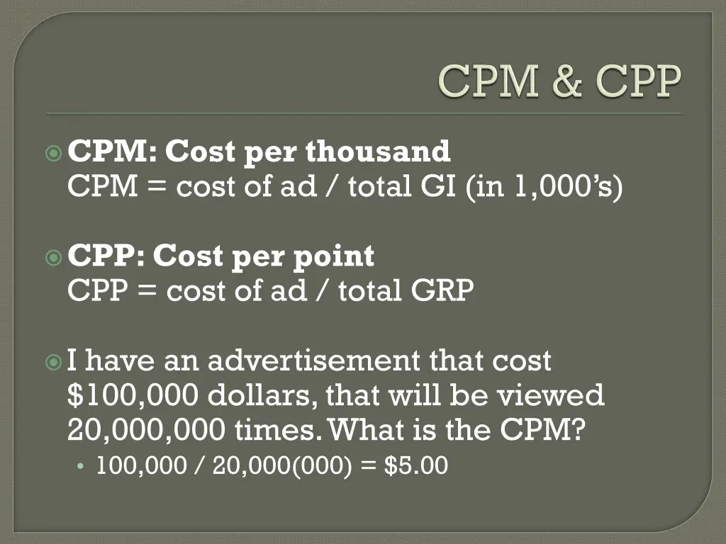 cpm cost per thousand cpm cost of ad total