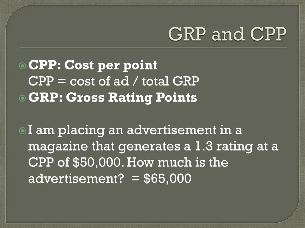 cpp cost per point cpp cost of ad total