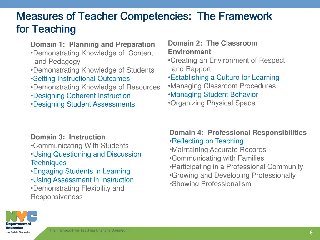 measures of teacher competencies the framework