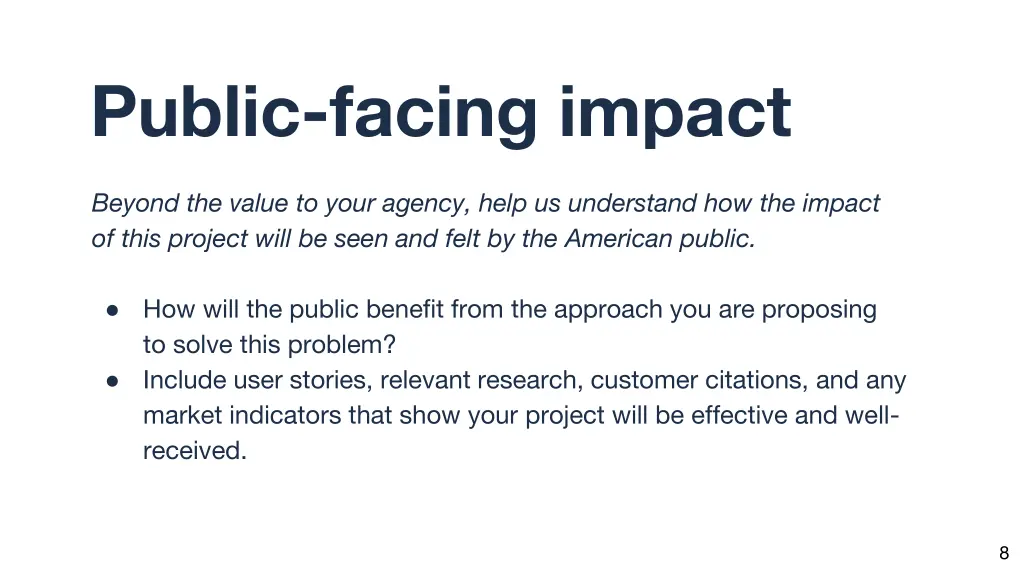 public facing impact