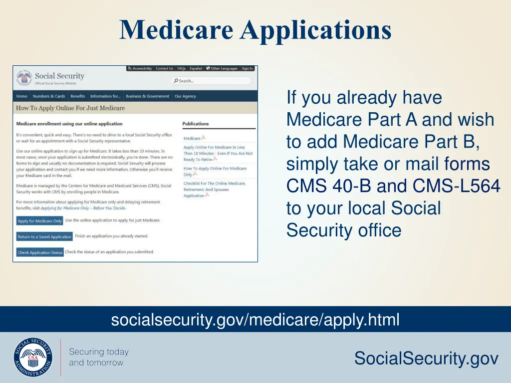 medicare applications