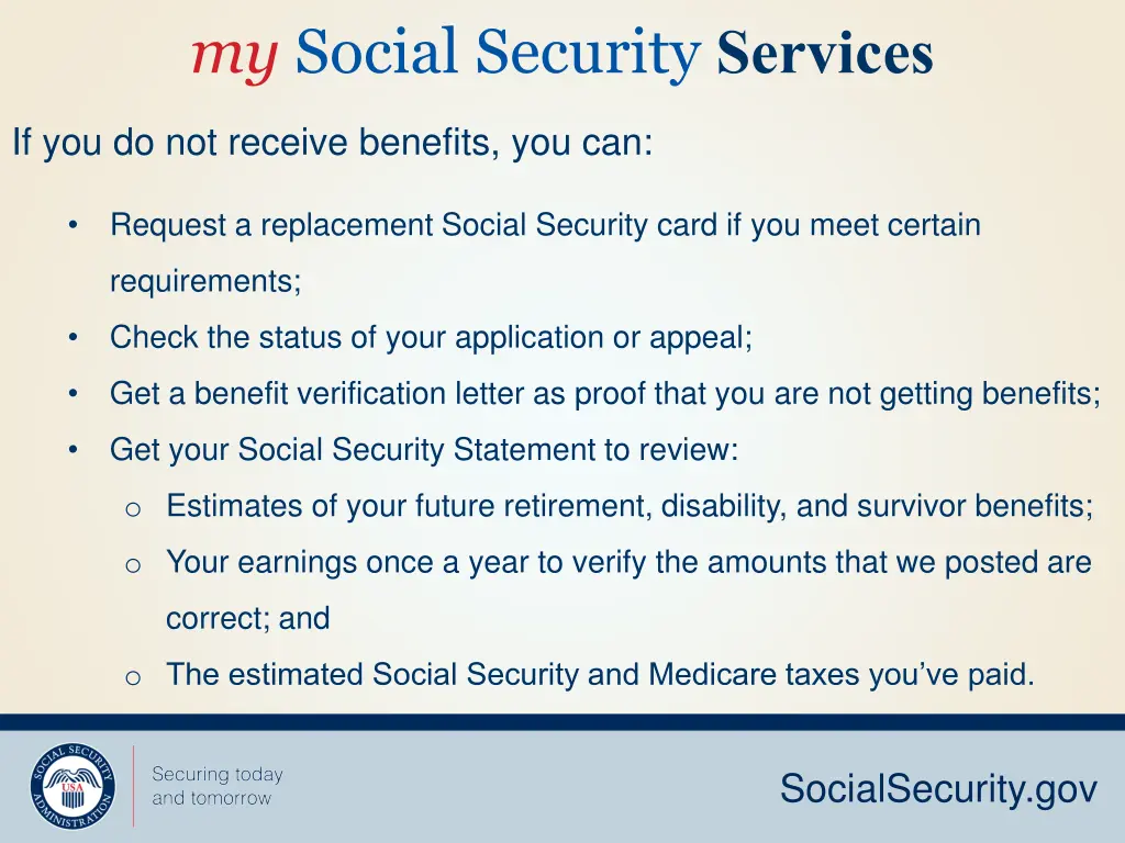 my social security services