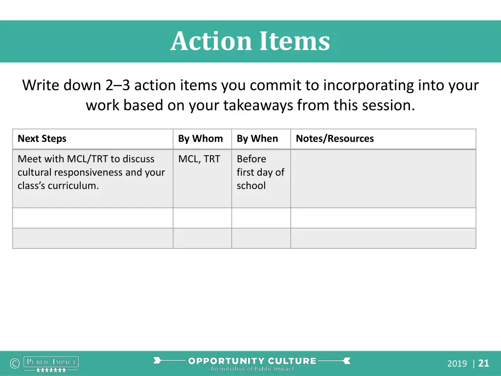 action items